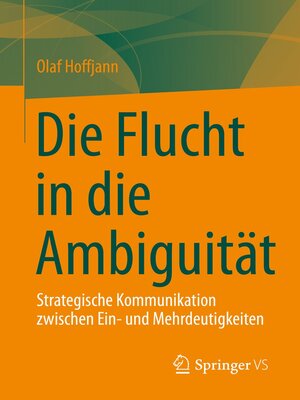 cover image of Die Flucht in die Ambiguität